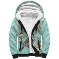 Australia Red Wattlebird Sherpa Hoodie Eucalyptus Alba Indigenous Art - Aussie Hoodie
