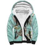 Australia Red Wattlebird Sherpa Hoodie Eucalyptus Alba Indigenous Art - Aussie Hoodie