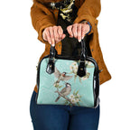 Australia Red Wattlebird Shoulder Handbag Eucalyptus Alba Indigenous Art - Aussie Hoodie