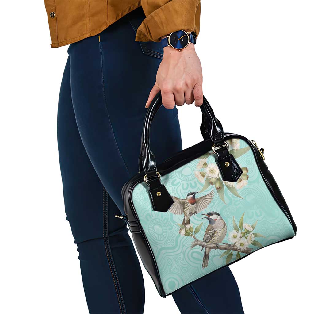 Australia Red Wattlebird Shoulder Handbag Eucalyptus Alba Indigenous Art - Aussie Hoodie