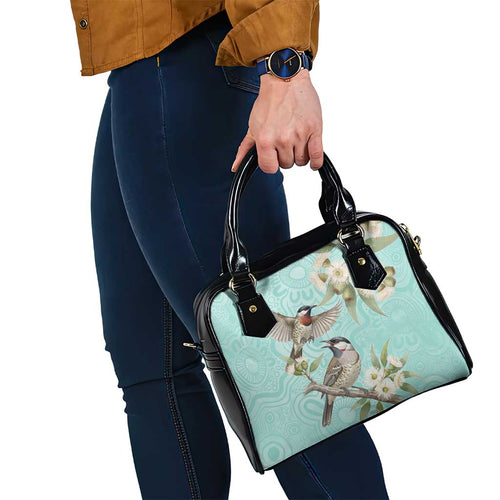 Australia Red Wattlebird Shoulder Handbag Eucalyptus Alba Indigenous Art - Aussie Hoodie