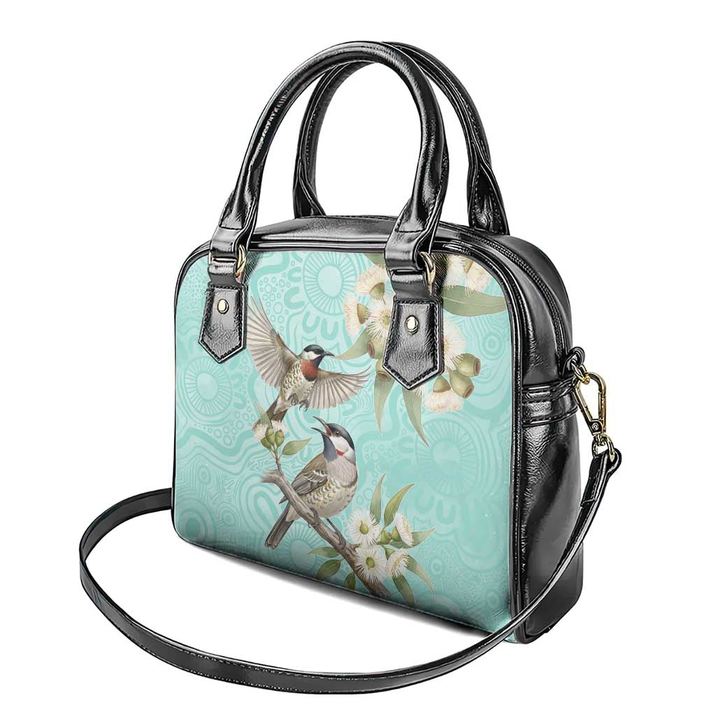 Australia Red Wattlebird Shoulder Handbag Eucalyptus Alba Indigenous Art - Aussie Hoodie