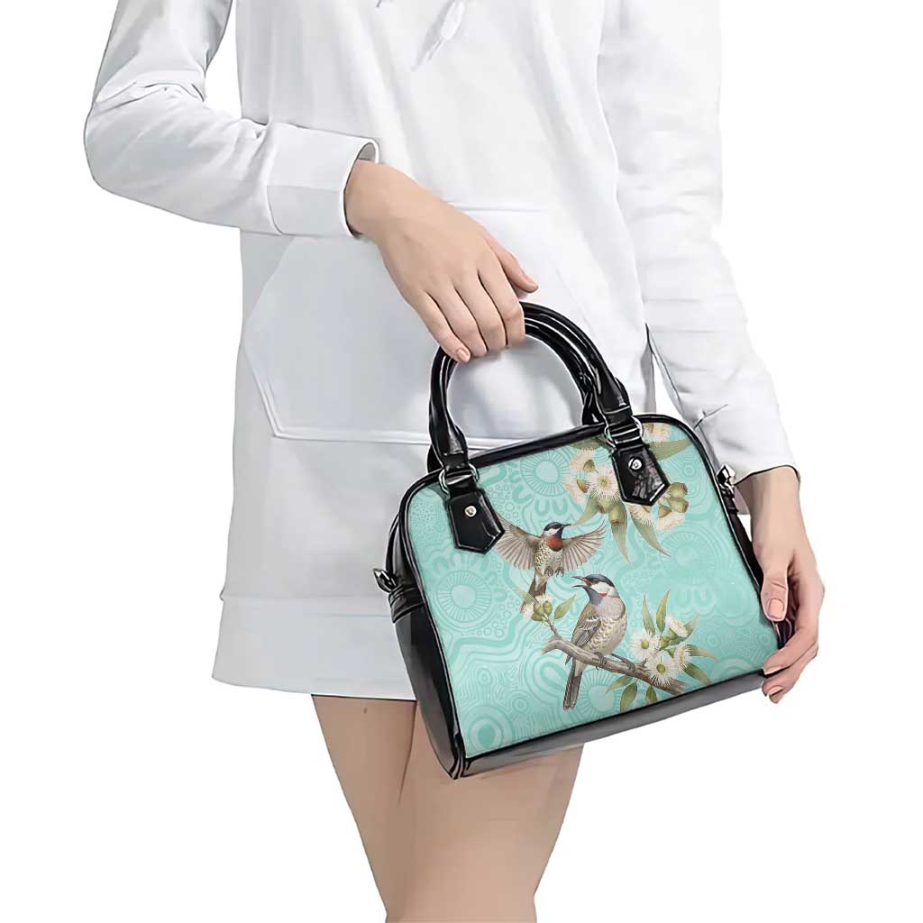 Australia Red Wattlebird Shoulder Handbag Eucalyptus Alba Indigenous Art - Aussie Hoodie