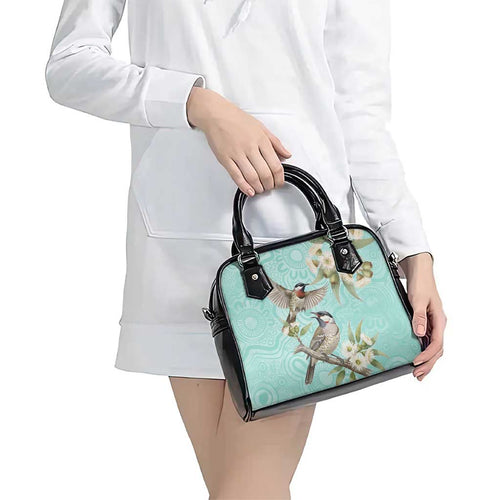 Australia Red Wattlebird Shoulder Handbag Eucalyptus Alba Indigenous Art - Aussie Hoodie