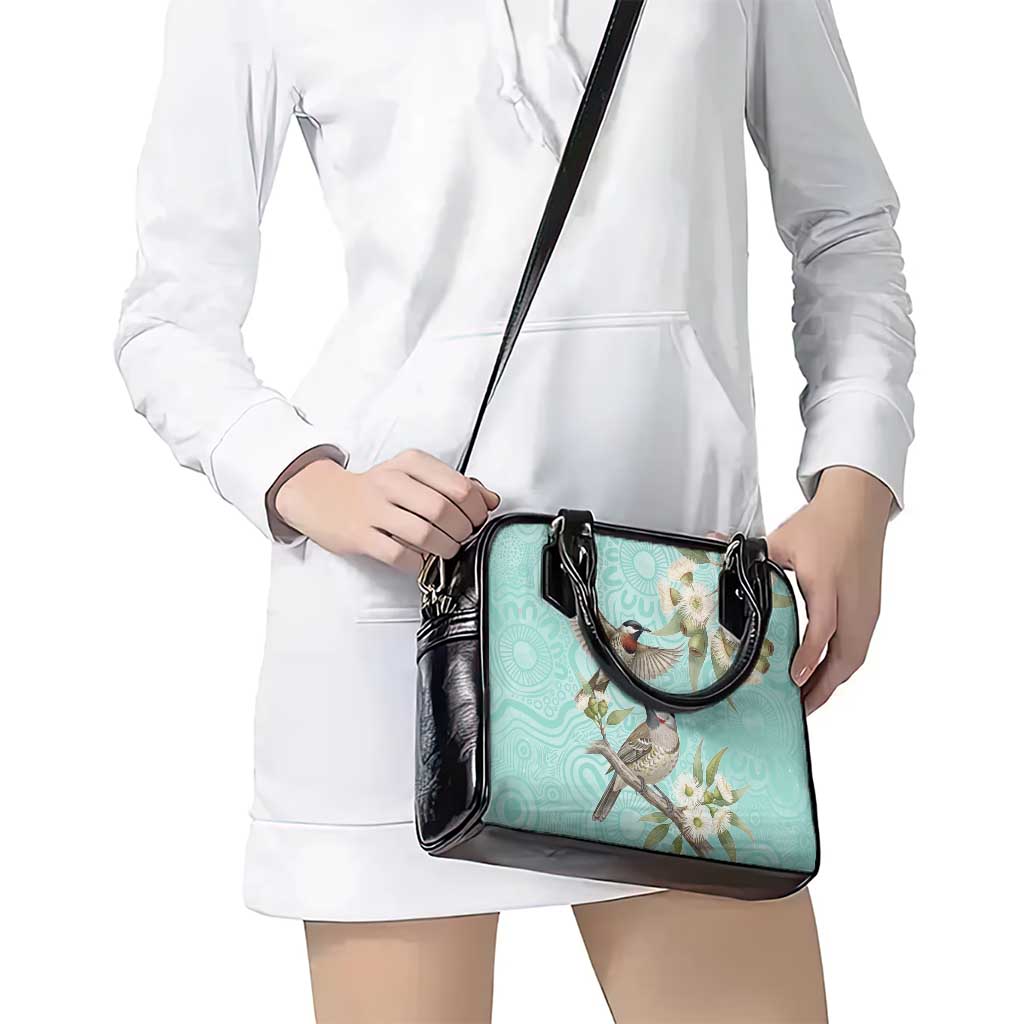 Australia Red Wattlebird Shoulder Handbag Eucalyptus Alba Indigenous Art - Aussie Hoodie