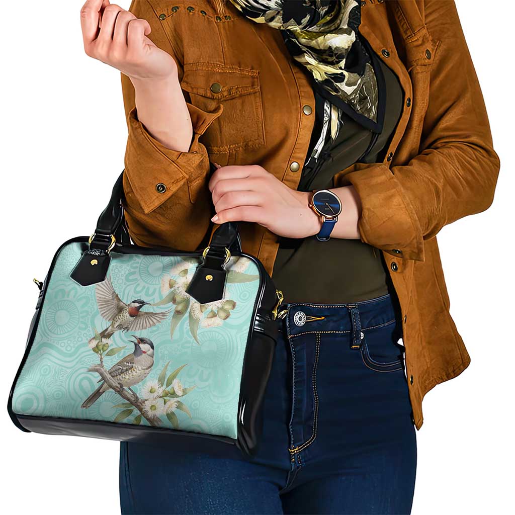 Australia Red Wattlebird Shoulder Handbag Eucalyptus Alba Indigenous Art - Aussie Hoodie