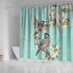 Australia Red Wattlebird Shower Curtain Eucalyptus Alba Indigenous Art - Aussie Hoodie