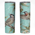 Australia Red Wattlebird Skinny Tumbler Eucalyptus Alba Indigenous Art - Aussie Hoodie