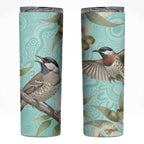 Australia Red Wattlebird Skinny Tumbler Eucalyptus Alba Indigenous Art - Aussie Hoodie