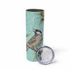 Australia Red Wattlebird Skinny Tumbler Eucalyptus Alba Indigenous Art - Aussie Hoodie
