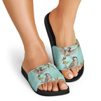 Australia Red Wattlebird Slide Sandals Eucalyptus Alba Indigenous Art - Aussie Hoodie