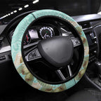 Australia Red Wattlebird Steering Wheel Cover Eucalyptus Alba Indigenous Art - Aussie Hoodie