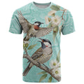 Australia Red Wattlebird T Shirt Eucalyptus Alba Indigenous Art - Aussie Hoodie