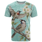 Australia Red Wattlebird T Shirt Eucalyptus Alba Indigenous Art - Aussie Hoodie