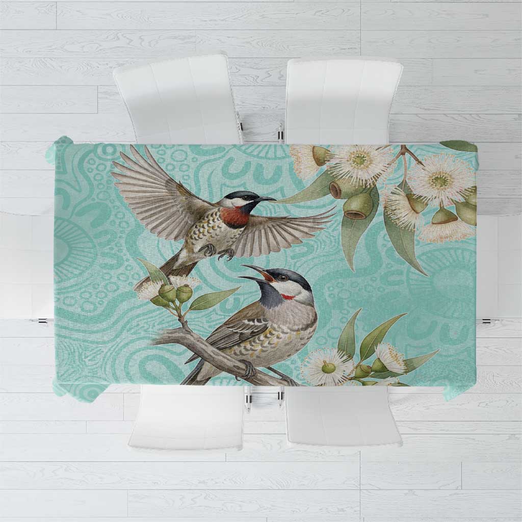 Australia Red Wattlebird Tablecloth Eucalyptus Alba Indigenous Art - Aussie Hoodie