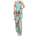 Australia Red Wattlebird Tank Maxi Dress Eucalyptus Alba Indigenous Art - Aussie Hoodie