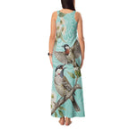 Australia Red Wattlebird Tank Maxi Dress Eucalyptus Alba Indigenous Art - Aussie Hoodie