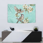 Australia Red Wattlebird Tapestry Eucalyptus Alba Indigenous Art - Aussie Hoodie