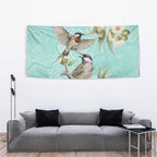Australia Red Wattlebird Tapestry Eucalyptus Alba Indigenous Art - Aussie Hoodie