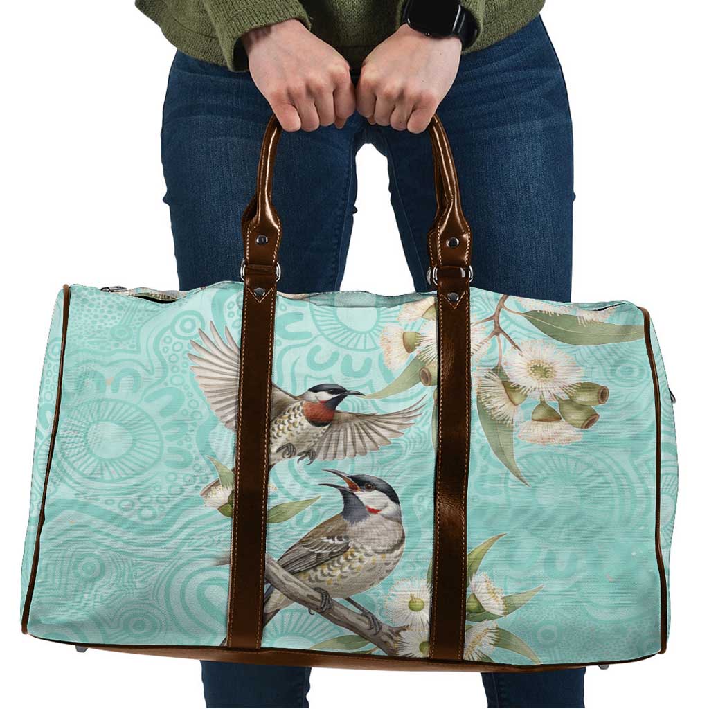 Australia Red Wattlebird Travel Bag Eucalyptus Alba Indigenous Art - Aussie Hoodie
