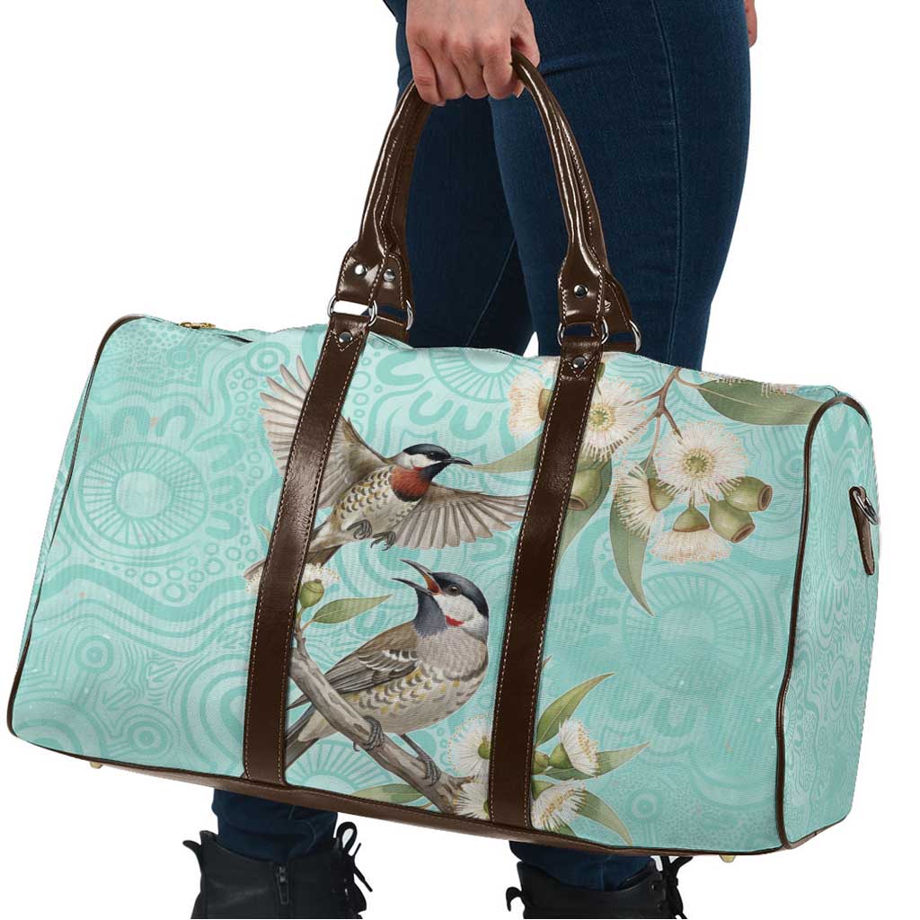 Australia Red Wattlebird Travel Bag Eucalyptus Alba Indigenous Art - Aussie Hoodie
