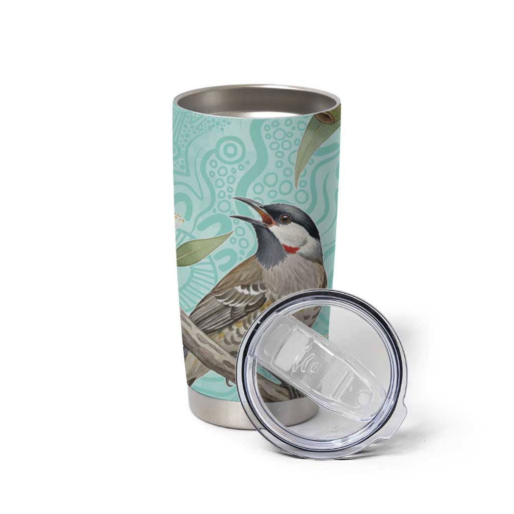 Australia Red Wattlebird Tumbler Cup Eucalyptus Alba Indigenous Art - Aussie Hoodie