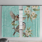Australia Red Wattlebird Window Curtain Eucalyptus Alba Indigenous Art - Aussie Hoodie