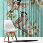 Australia Red Wattlebird Window Curtain Eucalyptus Alba Indigenous Art - Aussie Hoodie