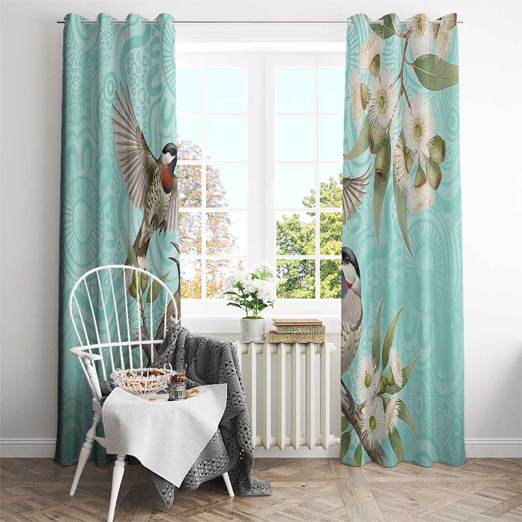 Australia Red Wattlebird Window Curtain Eucalyptus Alba Indigenous Art - Aussie Hoodie