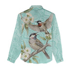 Australia Red Wattlebird Women Casual Shirt Eucalyptus Alba Indigenous Art - Aussie Hoodie