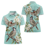 Australia Red Wattlebird Women Polo Shirt Eucalyptus Alba Indigenous Art - Aussie Hoodie