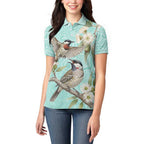 Australia Red Wattlebird Women Polo Shirt Eucalyptus Alba Indigenous Art - Aussie Hoodie