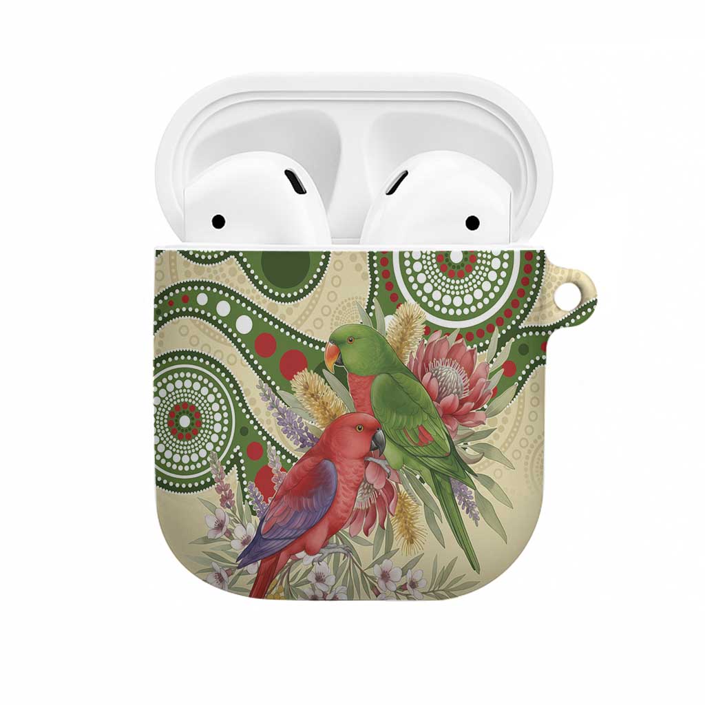 Australia Moluccan Eclectus AirPods Case Australian Native Flowers Indigenous Art - Aussie Hoodie