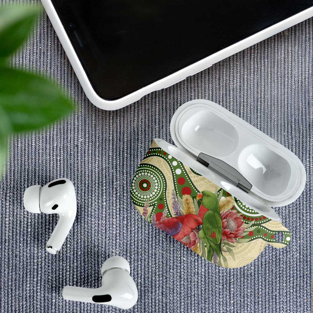 Australia Moluccan Eclectus AirPods Case Australian Native Flowers Indigenous Art - Aussie Hoodie