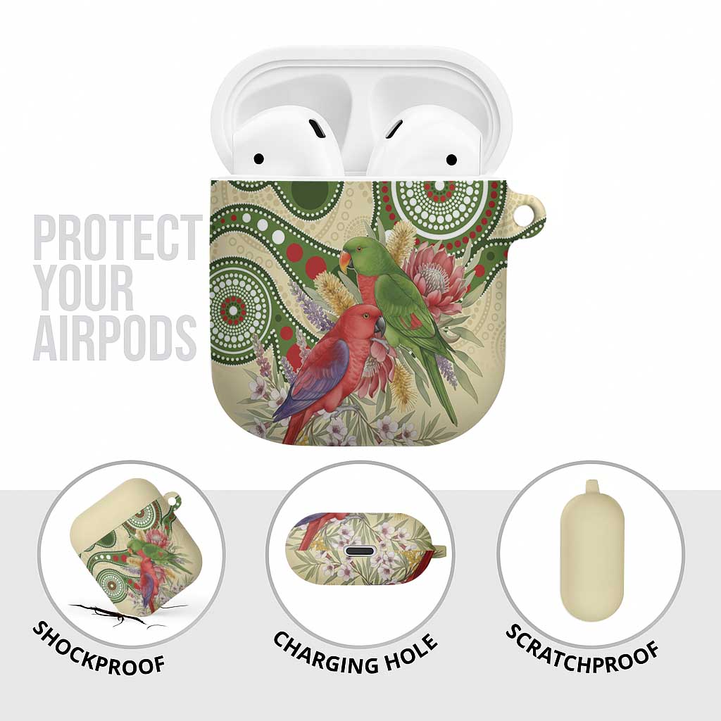 Australia Moluccan Eclectus AirPods Case Australian Native Flowers Indigenous Art - Aussie Hoodie