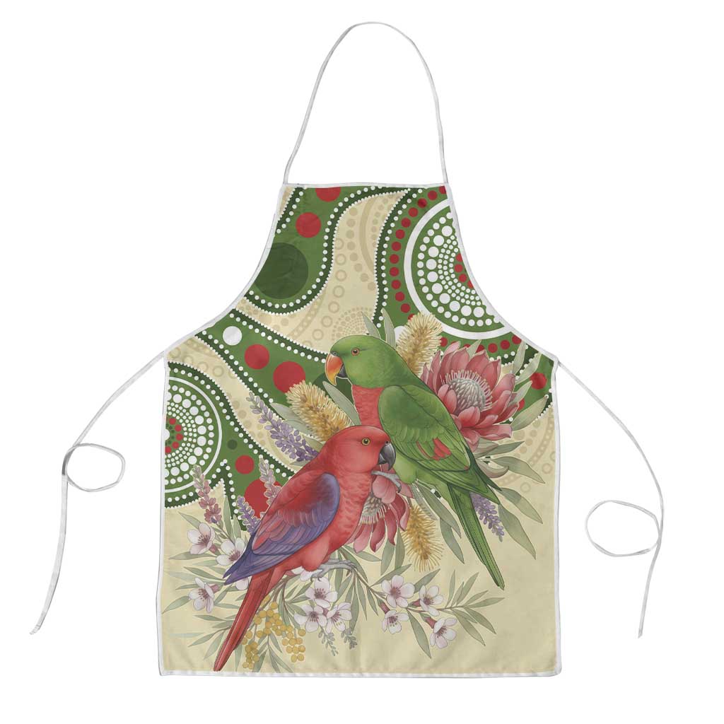 Australia Moluccan Eclectus Apron Australian Native Flowers Indigenous Art - Aussie Hoodie