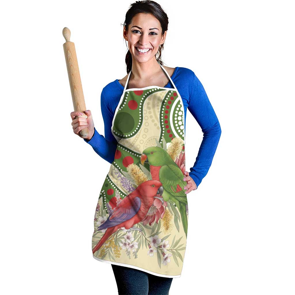 Australia Moluccan Eclectus Apron Australian Native Flowers Indigenous Art - Aussie Hoodie