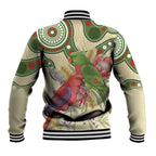 Australia Moluccan Eclectus Baseball Jacket Australian Native Flowers Indigenous Art - Aussie Hoodie