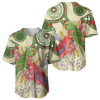 Australia Moluccan Eclectus Baseball Jersey Australian Native Flowers Indigenous Art - Aussie Hoodie