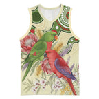 Australia Moluccan Eclectus Basketball Jersey Australian Native Flowers Indigenous Art - Aussie Hoodie
