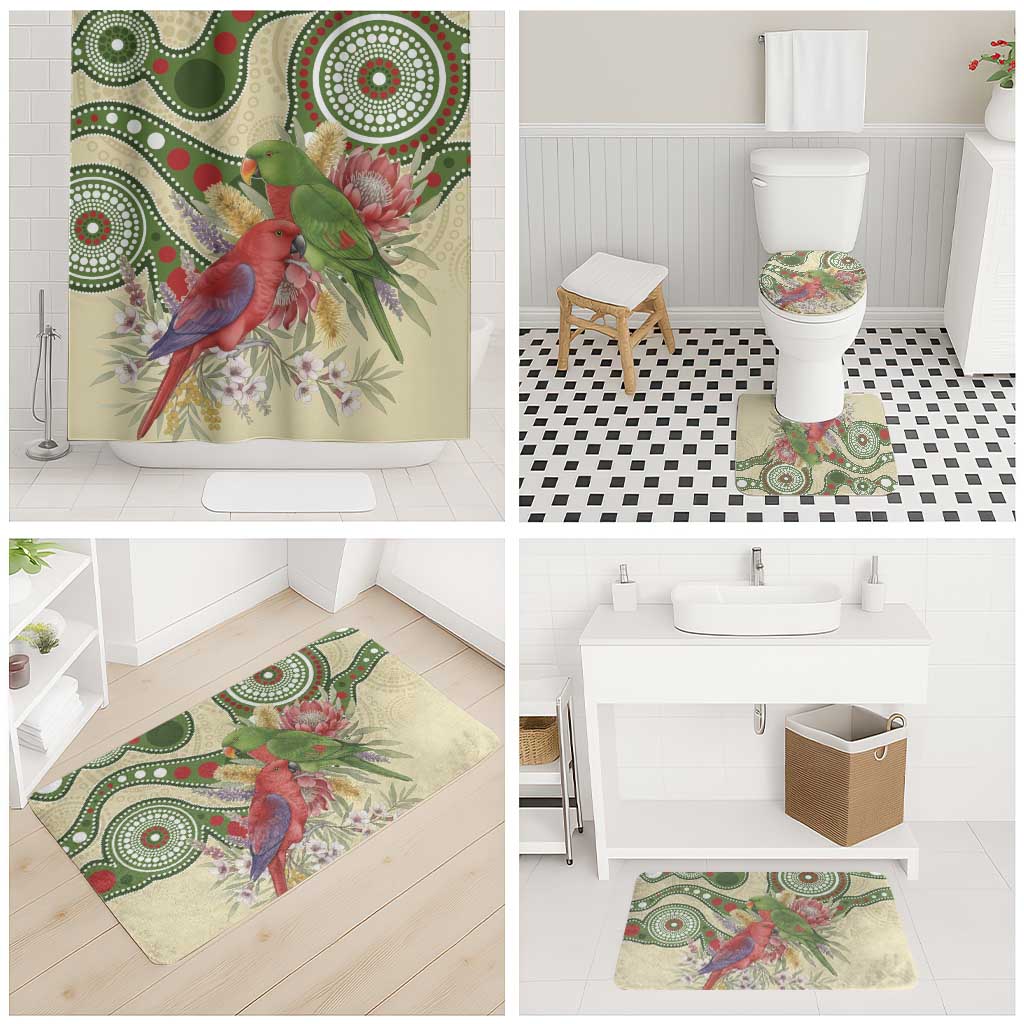 Australia Moluccan Eclectus Bathroom Set Australian Native Flowers Indigenous Art - Aussie Hoodie