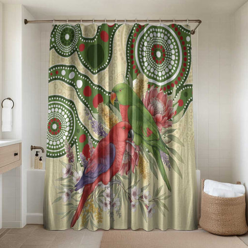 Australia Moluccan Eclectus Bathroom Set Australian Native Flowers Indigenous Art - Aussie Hoodie