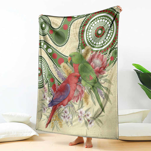 Australia Moluccan Eclectus Blanket Australian Native Flowers Indigenous Art - Aussie Hoodie