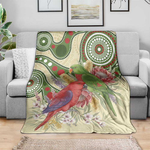 Australia Moluccan Eclectus Blanket Australian Native Flowers Indigenous Art - Aussie Hoodie