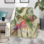 Australia Moluccan Eclectus Blanket Australian Native Flowers Indigenous Art - Aussie Hoodie