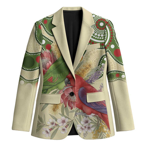 Australia Moluccan Eclectus Blazer Australian Native Flowers Indigenous Art - Aussie Hoodie