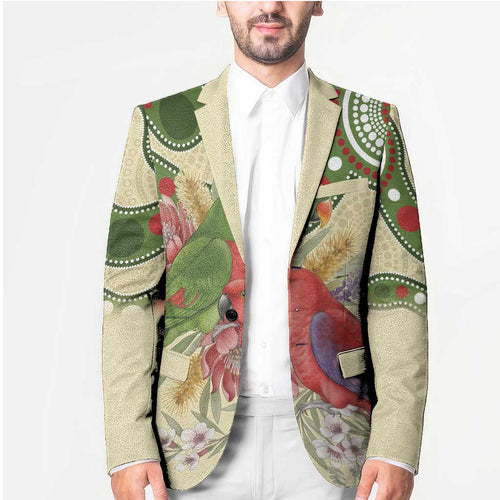 Australia Moluccan Eclectus Blazer Australian Native Flowers Indigenous Art - Aussie Hoodie