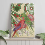 Australia Moluccan Eclectus Canvas Wall Art Australian Native Flowers Indigenous Art - Aussie Hoodie