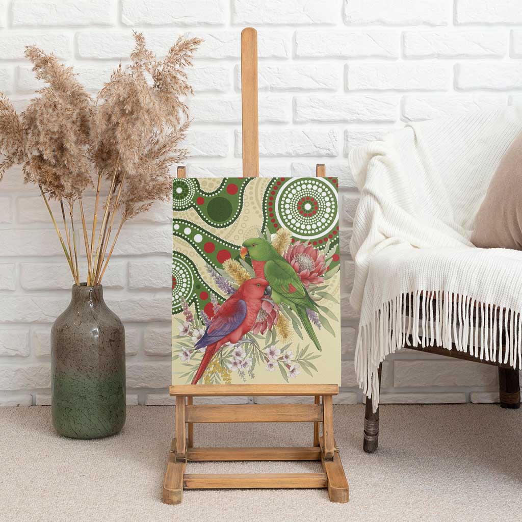 Australia Moluccan Eclectus Canvas Wall Art Australian Native Flowers Indigenous Art - Aussie Hoodie