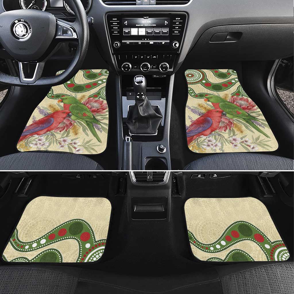 Australia Moluccan Eclectus Car Mats Australian Native Flowers Indigenous Art - Aussie Hoodie